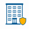 Icon Wohnung mit Sicherheits-Schild